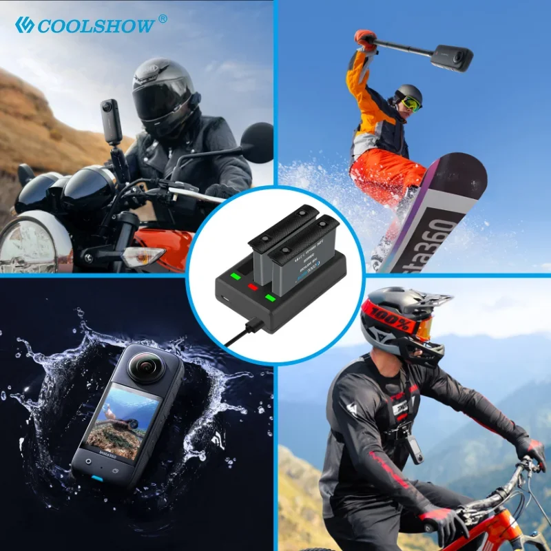 Battery Charger 1800mAh For Insta360 X3 360 Panoramic Action Camera Batteries Accessories For Insta360 ONE X3