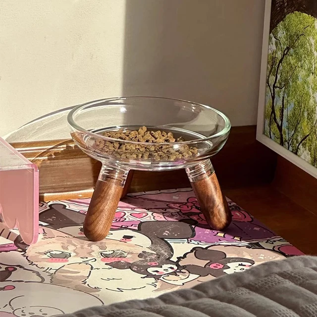 Cat Bowl With Transparent Design, Elevated Cat Food Bowl Water Plate Snack Dish With Stand For Neck Protection Cat Bowl With Transparent Design, Elevated Cat Food Bowl Water Plate Snack Dish With Stand For Neck Protection