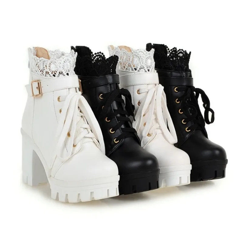 

2023 Winter Chunky Platform Heels Long Boots Round Toe Zipper Thick Sole Ladies Fashion Winter Women's Knee High Boots