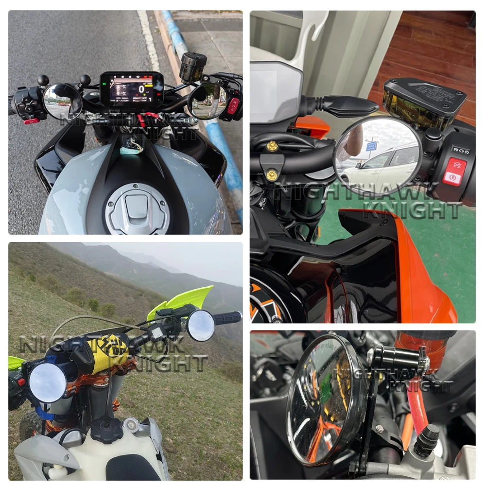 YAMAHA TENERE 700 Tenere700 월드 레이드 오토바이 액세서리 CNC 원형 백미러 핸들바 광각 볼록 거울