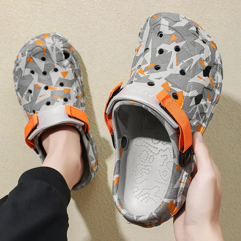 Men's Camouflage Outdoor Clog Sandals - Flat, Plus Size & Versatile Footwear