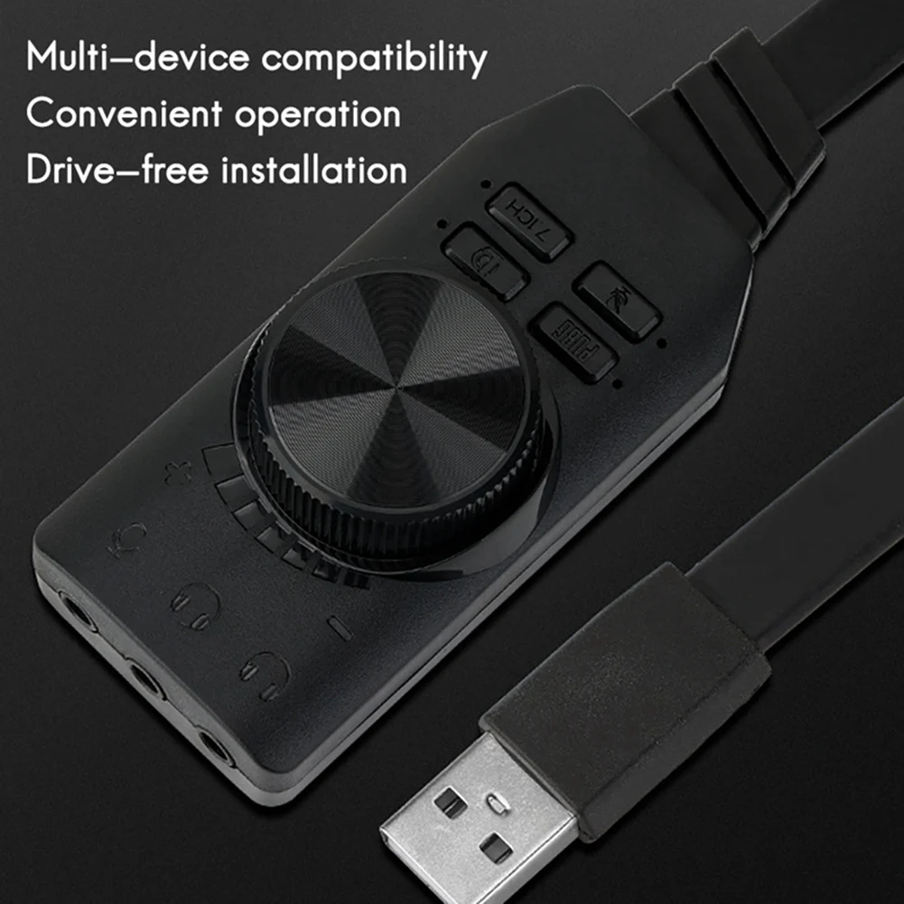 M67K-7.1 채널 3.5Mm 오디오 인터페이스 사운드 카드 USB2.0 마이크 헤드셋 컴퓨터 게임 사운드 카드