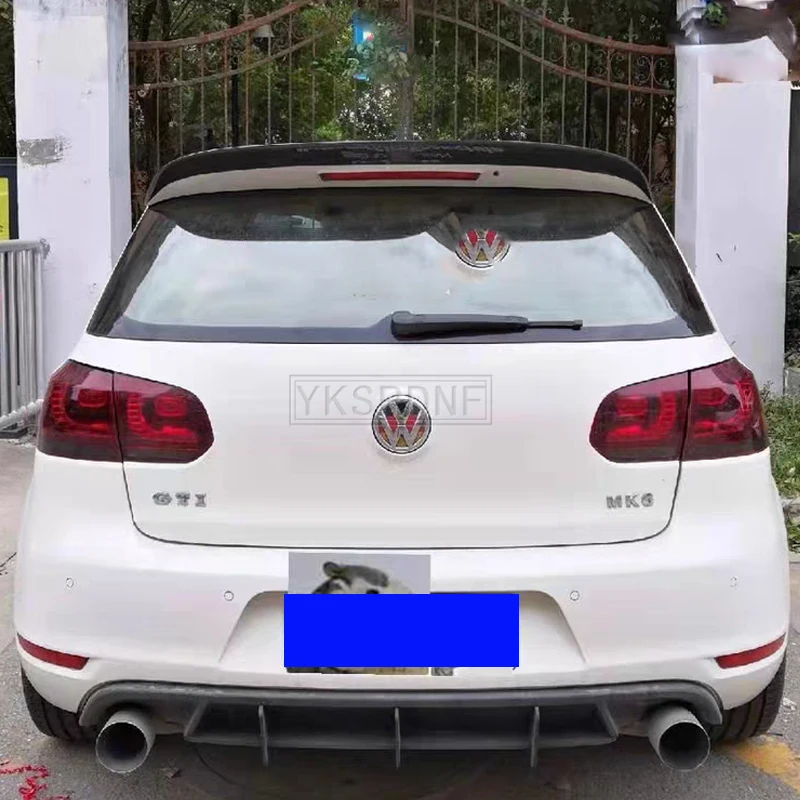 Car Rear Wing Spoiler ABS Car Rear Roof Spoiler Window Trunk Wings for Volkswagen VW Golf 6 VI MK6 GTI R20 2010-2013 R Style