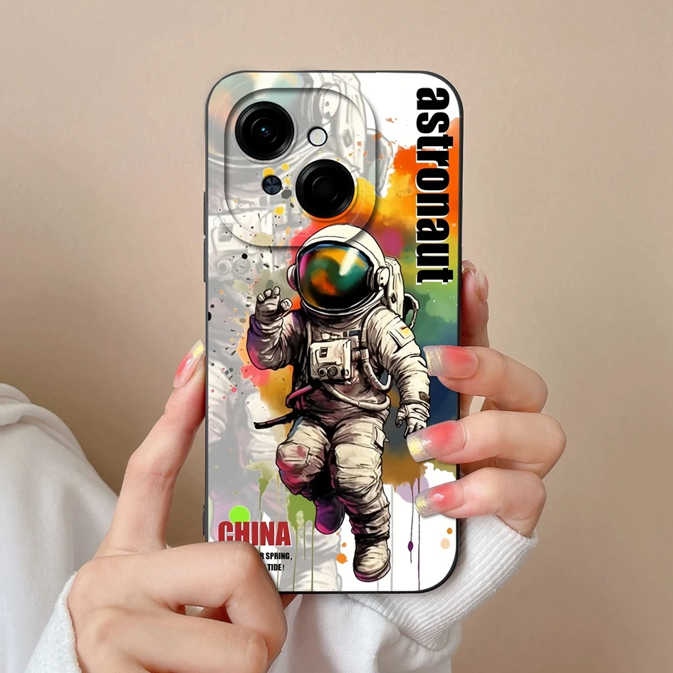 Colorful Pattern Liquid Silicone Case with Lens Protection