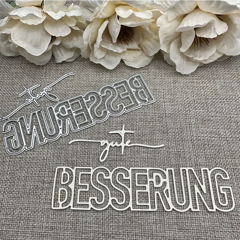 Besserung Letters Metall-Stanzformen, Schablonen für DIY-Scrapbooking, dekorative Handarbeit, Stanzform, Schablonenform