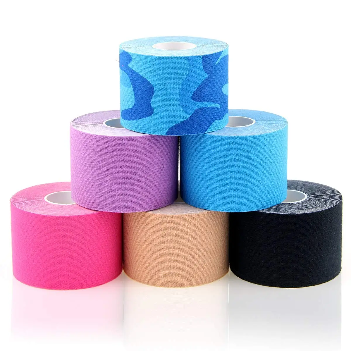 

6 Rolls Kinesiology Athletic Tapes Breathable Cotton Sports Muscle Waterproof Relief Pain Stickers Bandage Support for Knee