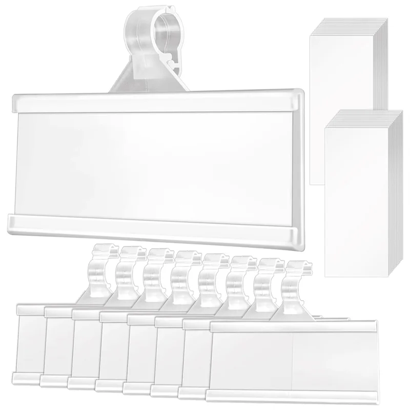 100 조각 플라스틱 와이어 선반 라벨 홀더, 잠금 장치가있는 재사용 가능한 가격 라벨 홀더, 슈퍼마켓 백화점 용