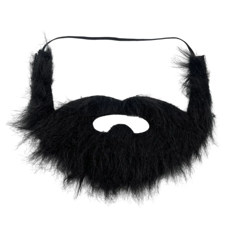 Halloween Party Fake Beard, Funny Black Fake Beard with Mustache for Costume Party, Halloween Costume Accessories