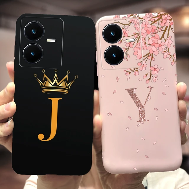 For Vivo Y22 Case Vivo Y22s V2206 V2207 Cute Crown Letters Cover Shockproof  Phone Case For Vivo Y22 Y 22 s VivoY22 s Soft Fundas - AliExpress