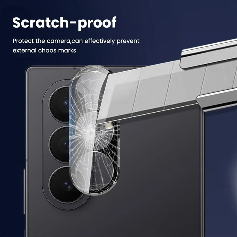 Premium Samsung ZFold7 Case with 9H Curved Camera Protectors - 3D Arc Tempered Glass Lens Cap