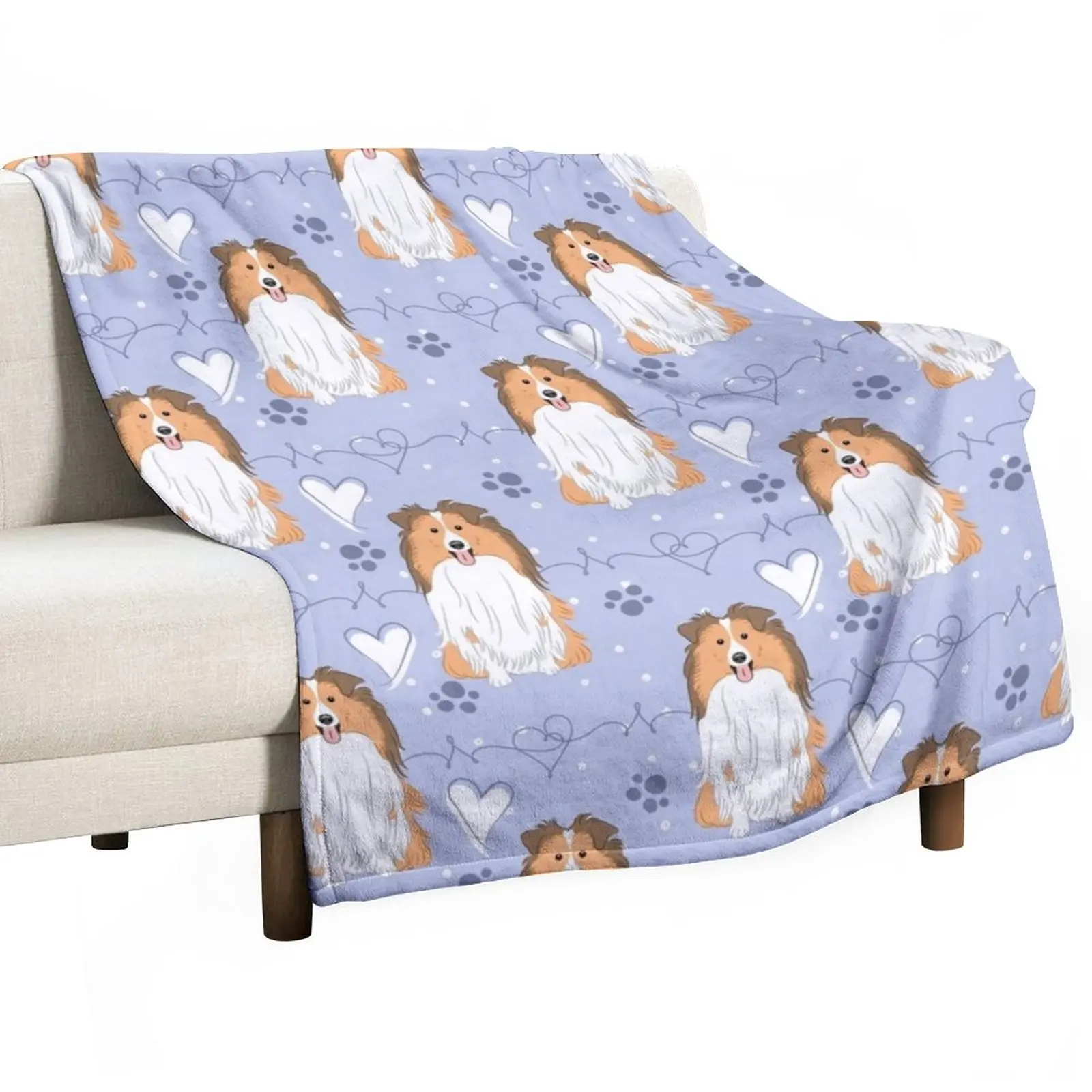 

New LOVE Sable Sheltie Dog Shetland Sheepdog Throw Blanket Soft Big Blanket Weighted Blanket Sofa Blanket