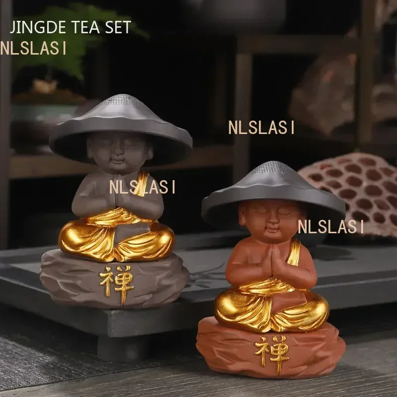 Boutique Purple Clay Tea Pet Tea Strainer Creative Figure Statue Ornaments Handmade Crafts Tea Set Decoration Accessories