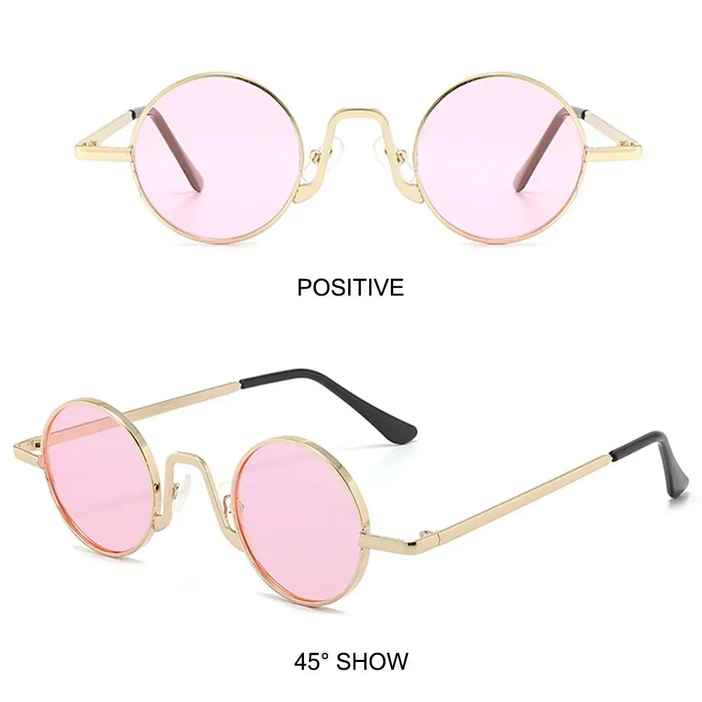 Metall Hippie Sonnenbrille UV400 Schutz Punk Brillen kleine runde Sonnenbrille für Frauen & Männer Kreis Retro Sonnenbrillen – Detail 9