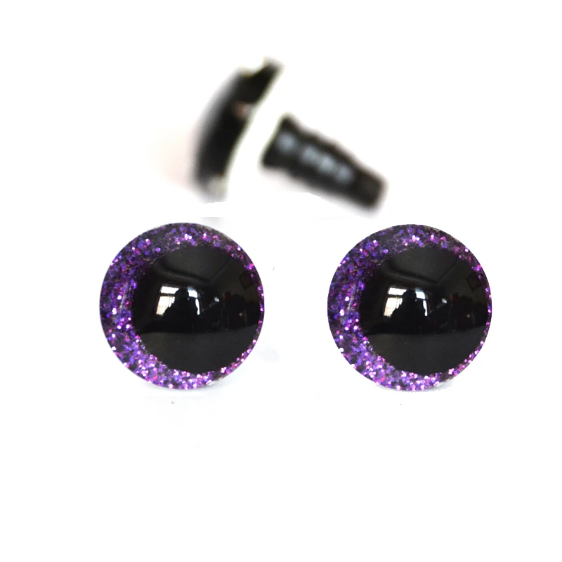 Set of 20 Colorful Round Cartoon Glitter Toy Safety Eyes with Washers