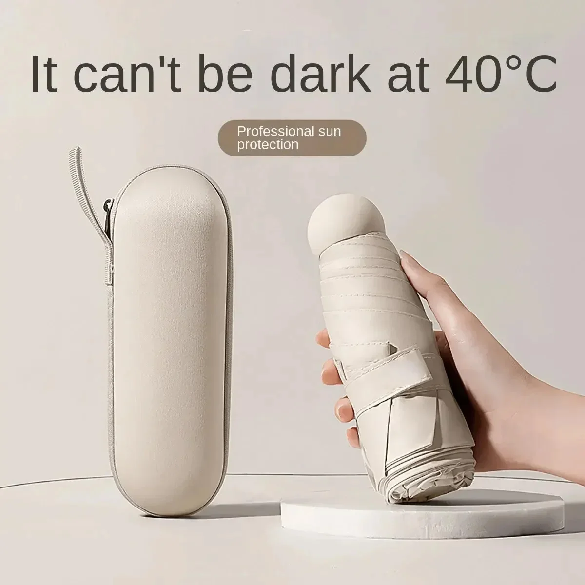 Mini five-fold capsule sun umbrella for women, sun protection, UV protection, rain or shine umbrella