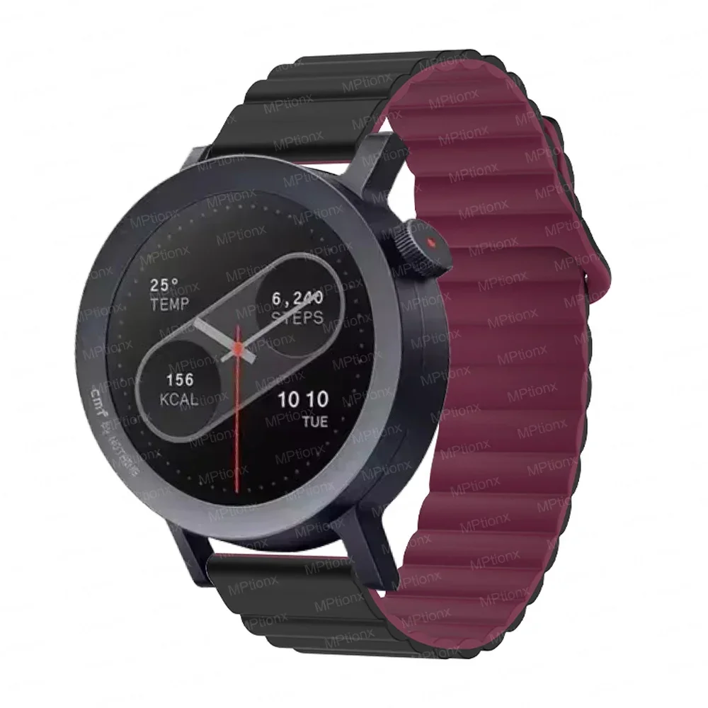 Silicone Sport Wristband for Smartwatch - 22mm Magnetic Loop Bracelet Accessory