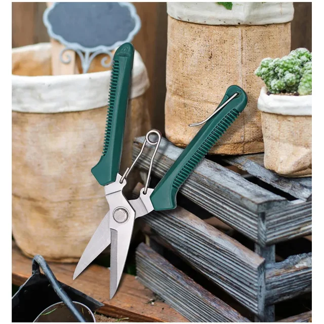 Straight Head Pruning Shears Non-slip HandleStainless Steel Outils Manuels Household Bonsai Garden Scissors Pruing Shear 6
