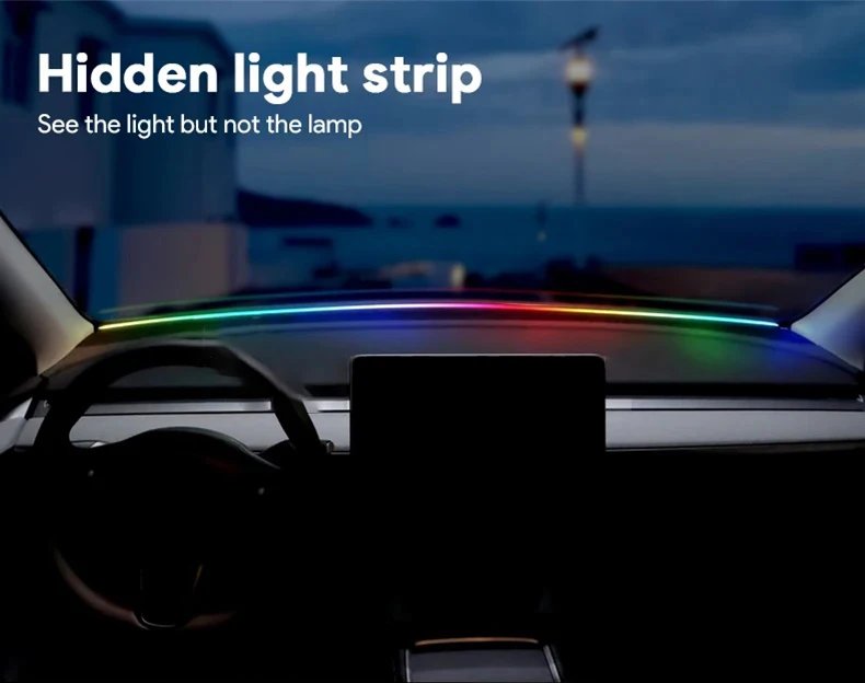 Streamer Auto Innen Versteckte Atmosphäre Lichter USB Symphonie Auto Frontscheibe Dashboard LED Umgebungs Licht Dekoration Lampe – Detail 11