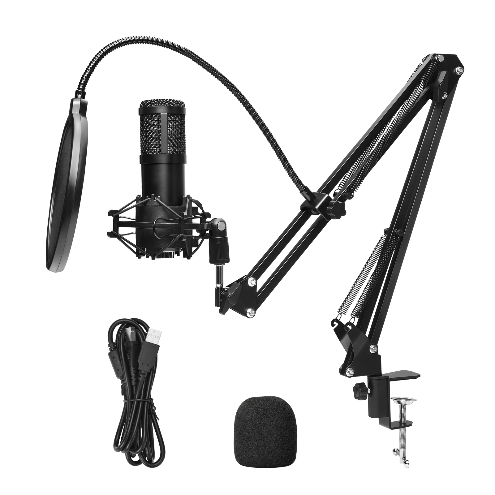 

USB Condenser Microphone 192kHZ/24bit Professional PC Streaming Podcast Cardioid Microphone Kit For Recording/Gaming/Meeting Mic