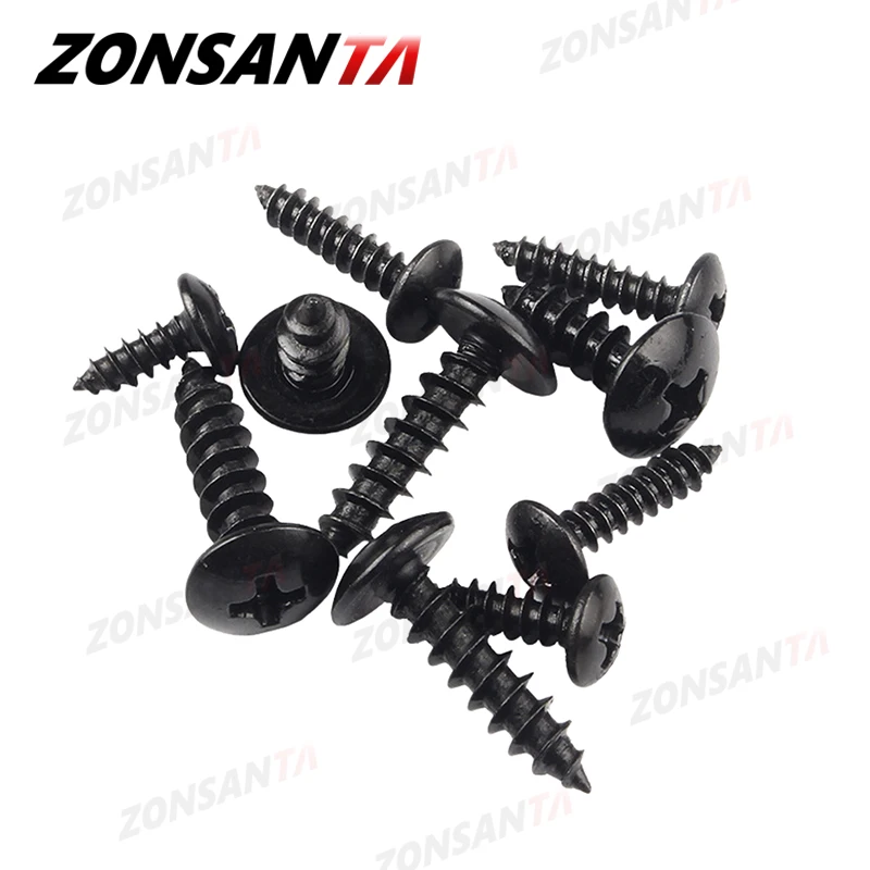 ZONSANTA M3 M4 M5 M6 acciaio al carbonio nero Phillips Truss Head croce da incasso a fungo viti autofilettanti per legno