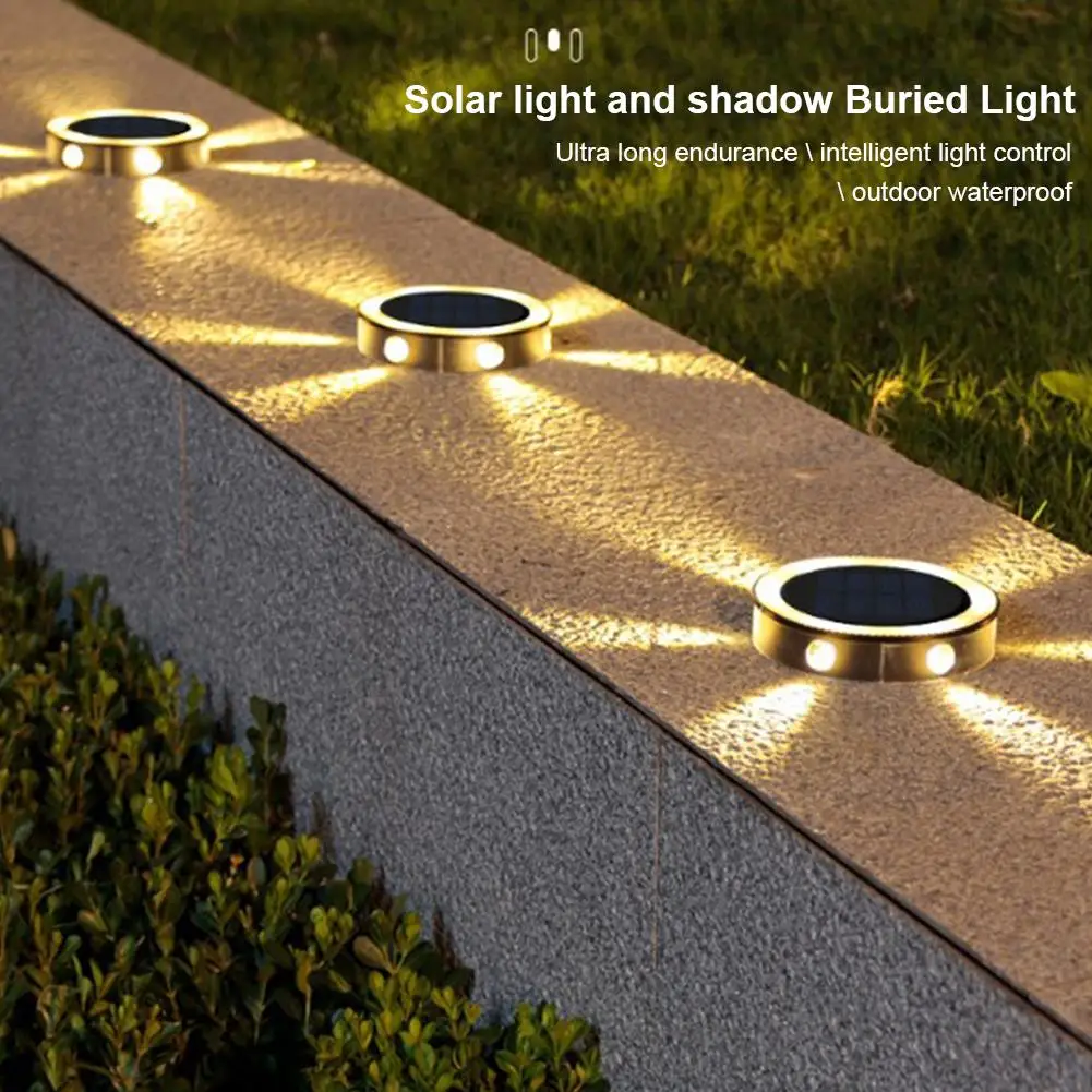 

4pcs Solar Power Disk Light Outdoor Garden Solar Underground Light Deck Light Spotlight Buried Solar Led Lamp Garden Decoration