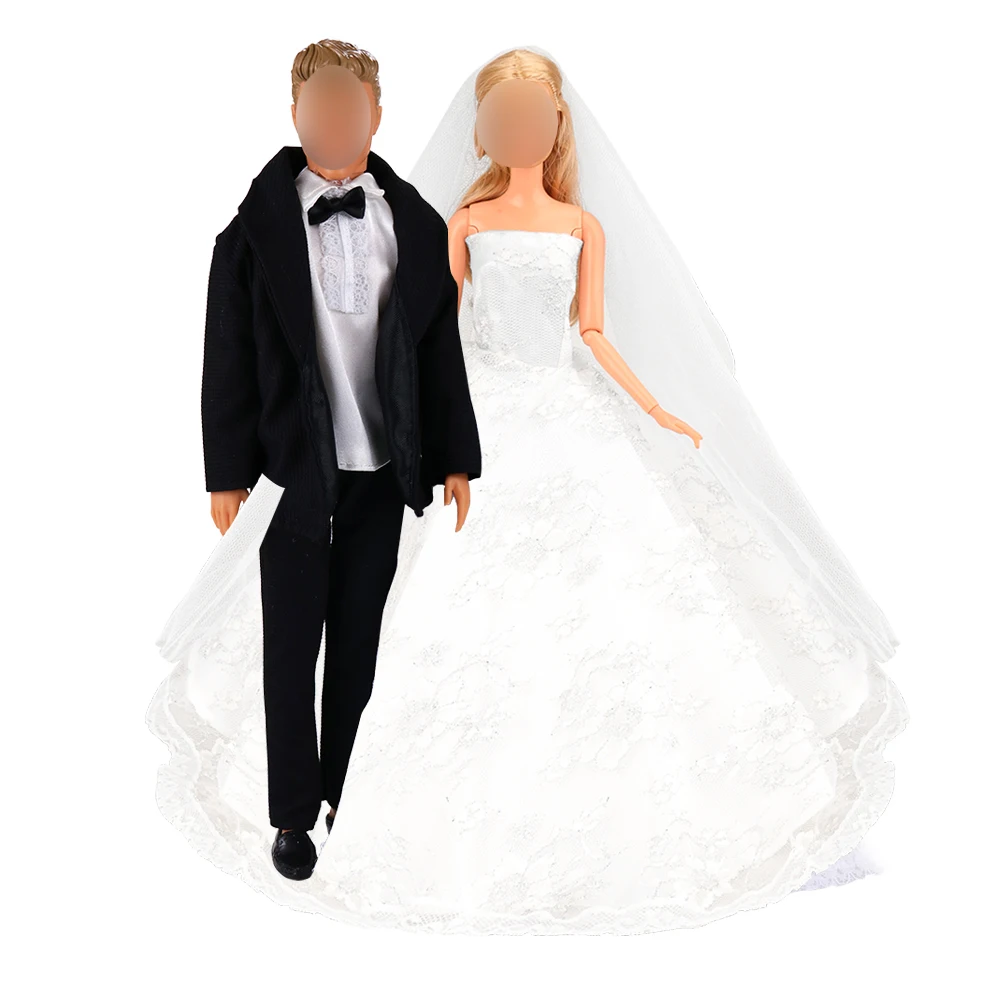 Costume De Mariée Pour Poupée Barbie, Fait À La Main, Avec Chemise Blanche,  Vêtements Pour Poupée Barbie Ken - Poupées Accessoires - AliExpress