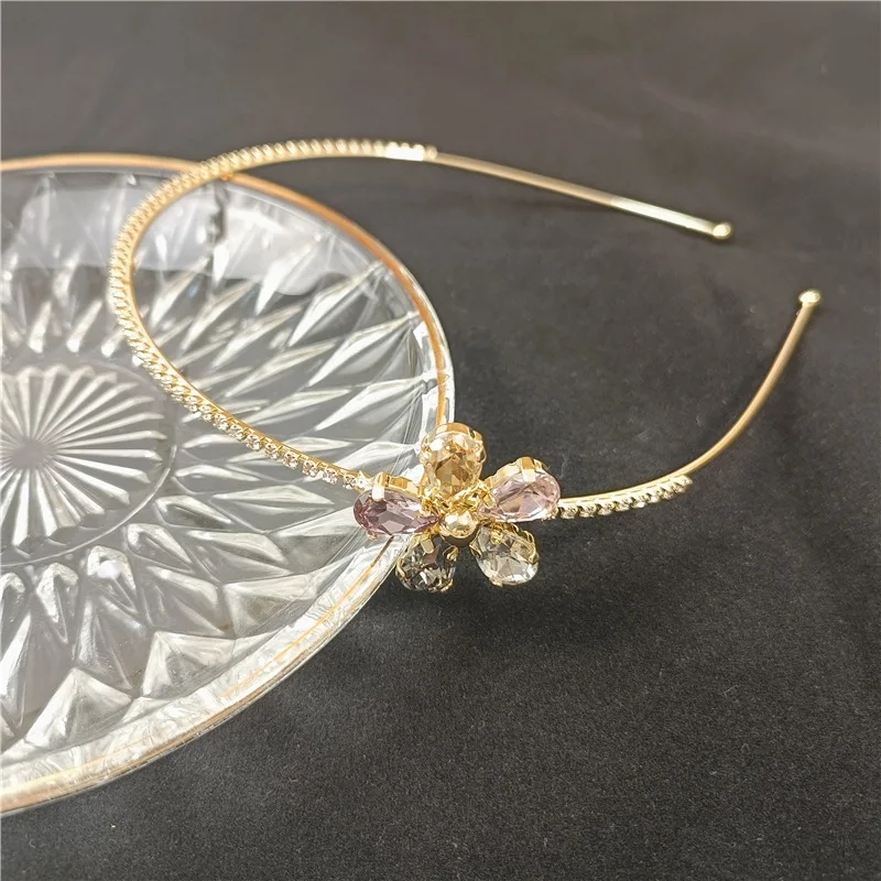 Flower Headband Crystal Hairband Vintage Hair Hoop Headbands For Women Wash Face Girls Hair Accessories Party Hair Band