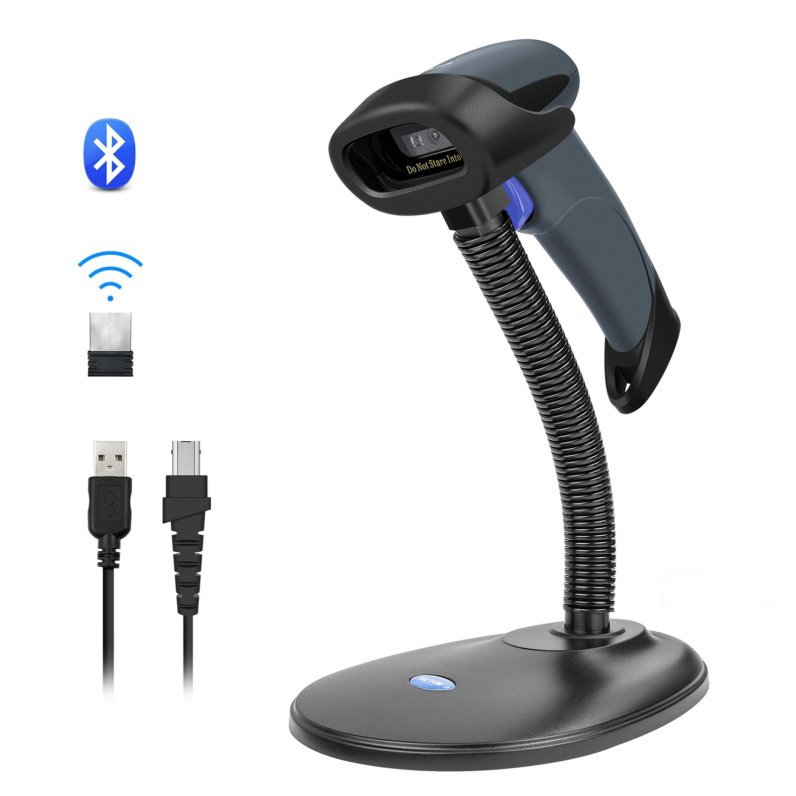 1D/2D QR Barcode Scanner 2.4G Wireless / Bluetooth Compatible Reader For POS Inventory Supermarket Mobile Screen barcode scanner
