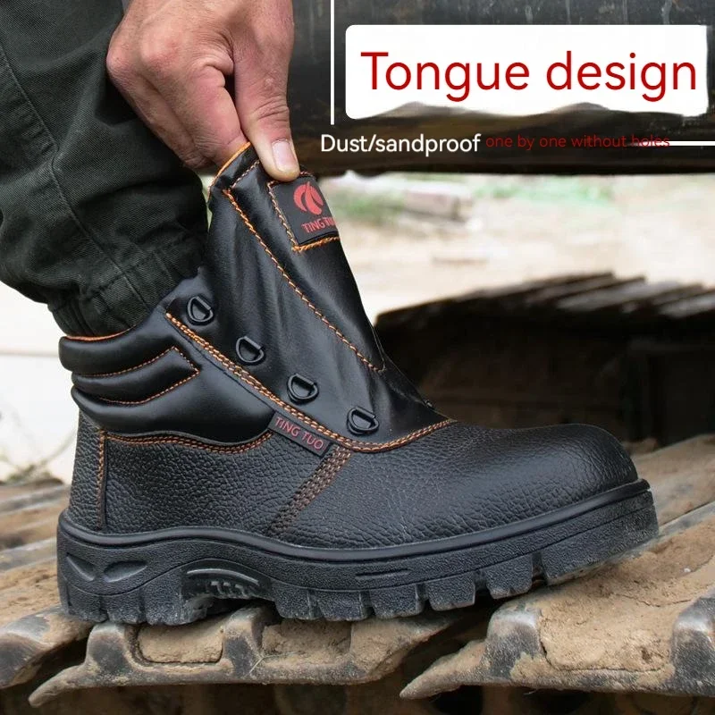 Men's Wear-Resistant Work Safety Boots Anti-Smash Anti-Puncture Waterproof Indestructible Protective Work Sneakers - 4