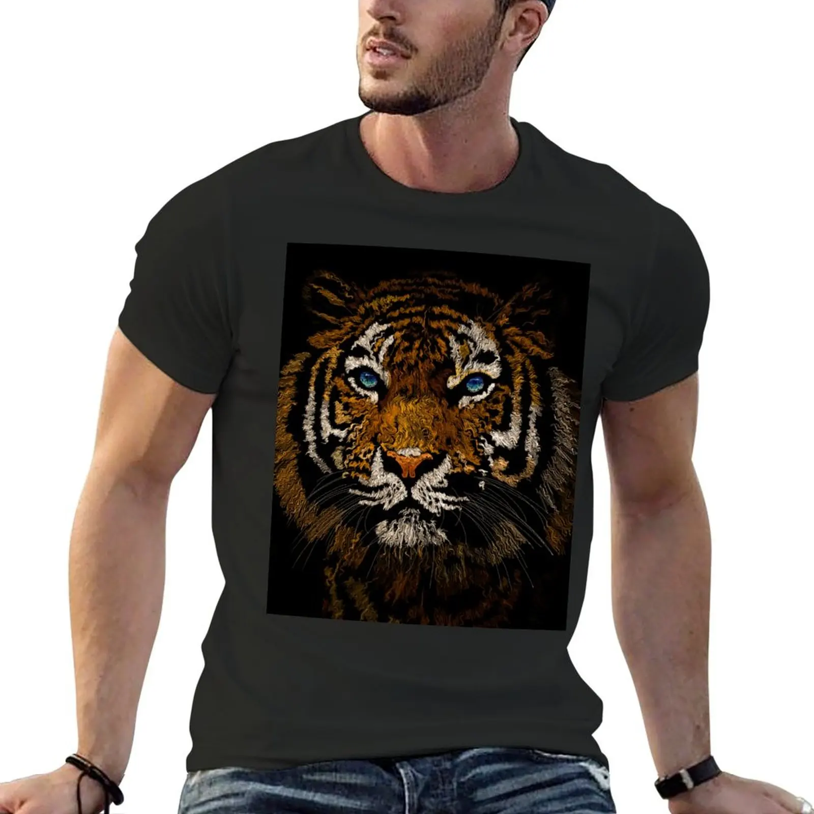 El Tigre Di Sir Render Art T-Shirt Oversize Cute Top Vestiti Estetici Abbigliamento Vintage T-Shirt Da Uomo