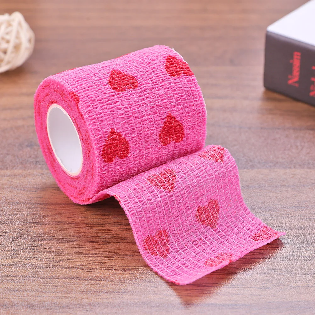 20-1PCS Pet Dog Cat Elastic Bandage Soft Pink Heart Patterns Non-woven Pet First Aid Wound Tapes Supplies Product