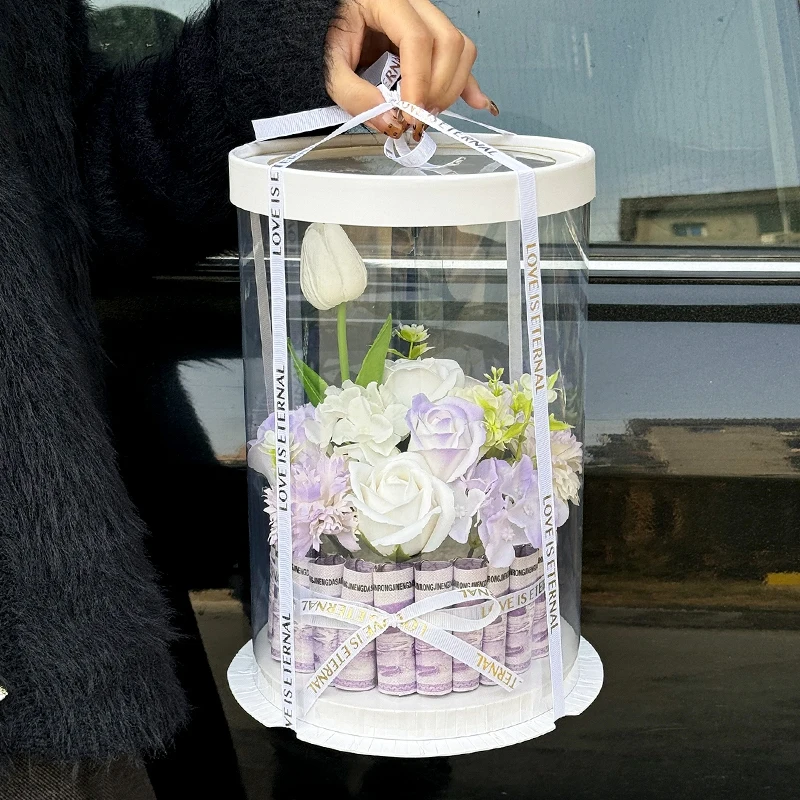 2pcs Round Birthday Cake Packaging Box, Transparent Gift Wrapping Container for Layered... - SKU RCPB1750 - UGI Packaging