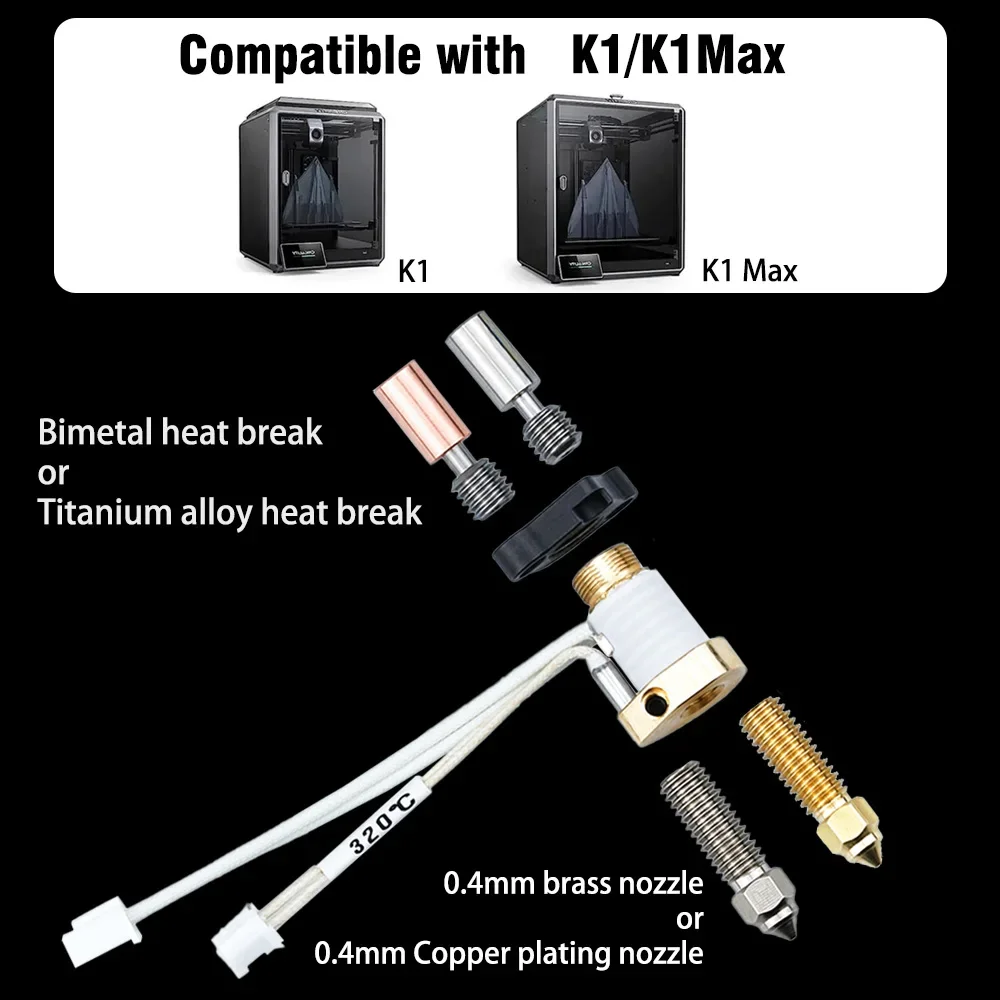 Upgraded 300°C Hotend For Creality K1/K1 MAX