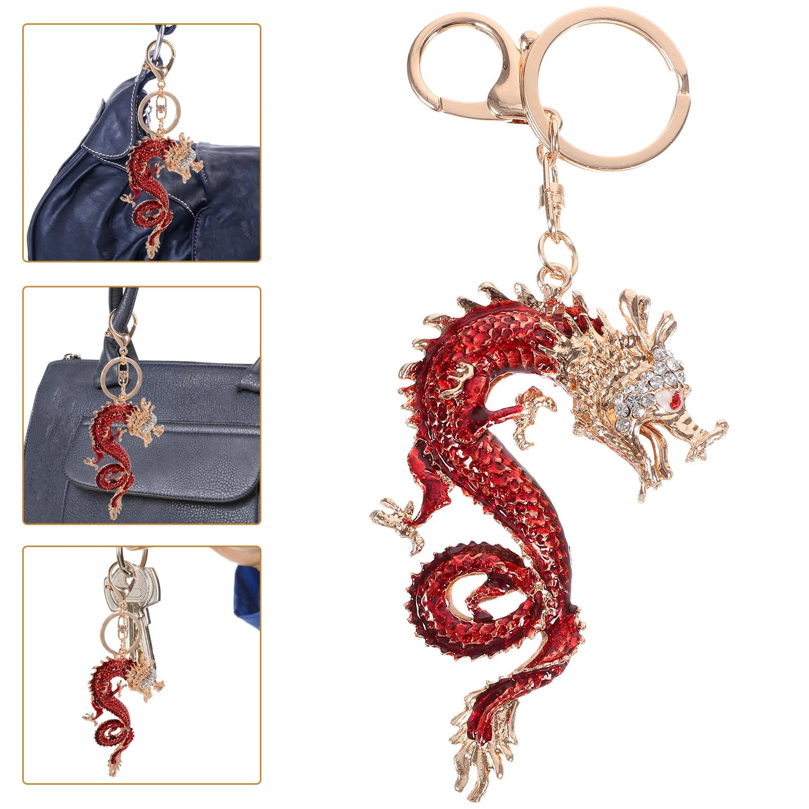 

Dragon Keychain Chinese Keychain Sparkling Charm Keychain Zodiac Charm Pendant Bag Charm