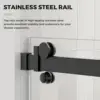 Delavin 56-60.In W X 72.In H Frameless Shower Door, Water Repellent Black Shower Door With 5/16"" (8Mm) Clear Tempered Glass, 4