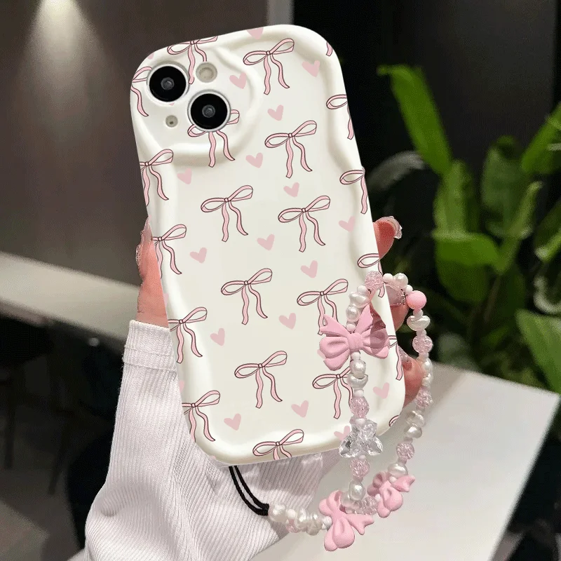 Charming Strawberry Themed Chain Phone Case