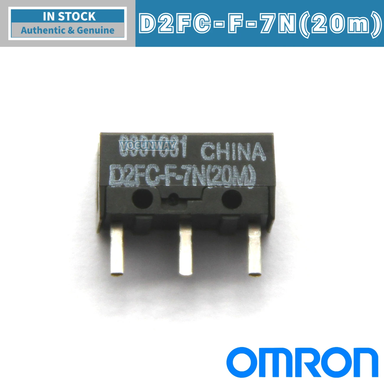 OMRON-microinterruptor de punto blanco para reparación de botones, 10 piezas-100 piezas (20M), auténtico, Original, 3 pines, venta al por mayor