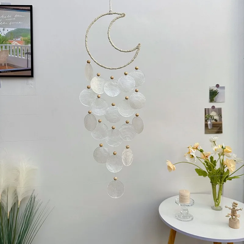 1/2개 달 모양 펜던트 홈 장식 풍경종 공중 펜던트 홈 장식 펜던트 가정 장식에 적합