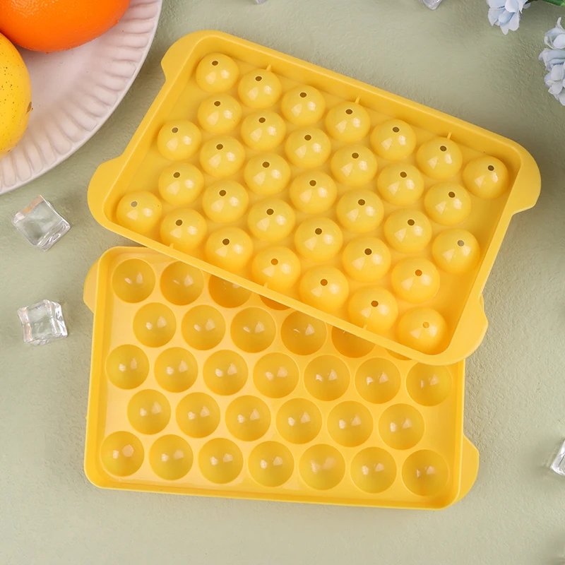 33 Hole Round Ice Cube Tray Plastic Style Ice Mold Refrigerator Spherical DIY Moulds Ball Maker Kitchen Tools