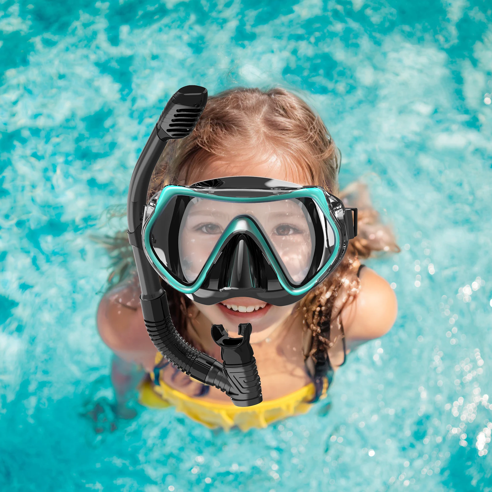 Teenager Diving Mask Dry Snorkel Set HD Anti-Fog Tempered Glass Professional Panoramic Snorkeling Gear Swim Training Snorkel Kit