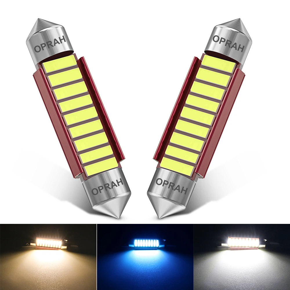 

2pcs LED Festoon C5W C10W 31mm 36mm 39mm 41mm High Power Car Interior Lights License Plate Lamps 12V Warm White Ice Blue 4300K