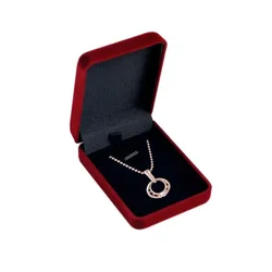 Luxurious Velvet Jewelry Gift Box and Organizer (Dark Red and Black)