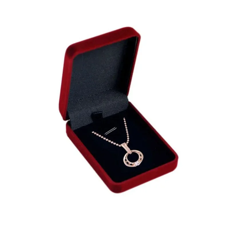 Boîte à colliers en velours, boîte à pendentif, organisateur de bijoux, boîte d'emballage cadeau, conteneur de rangement de bijoux pour bibelots