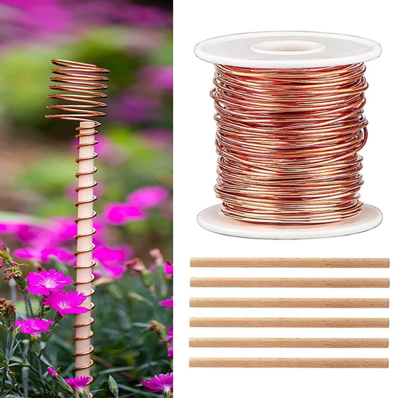 99.9% Pure Copper Wire For Electro Culture Gardening Copper Wire With 6  Stake For Growing Garden Pl