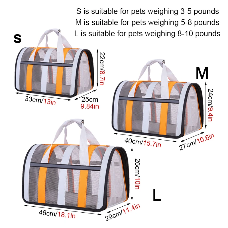 Pets go out breathable Travelling Carrying Bag Portable foldable small to medium dog cage mesh handbag Cats Dogs