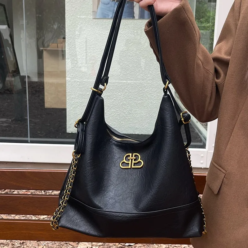 JIAERDI Vintage Marleid Tote Bag Women Large Capacity Academy Style Backpack Ladies Niche Chain Premium Mochilas Mujer 2025 New