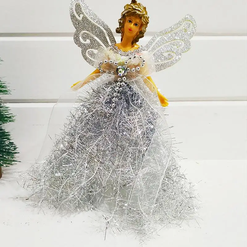 Christmas Angel Tree Topper Pendant Delicate Angel Figurine Ornaments Christmas Tree Decor Festive New Year Party Decoration christmas tree decoration