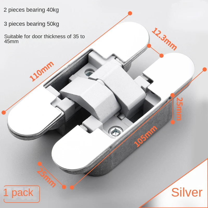 

180-Degree Concealed Door Hinges Internal And External Opening Cross Hinge Concealed Hinge Wooden Door Hinges Hardware Household