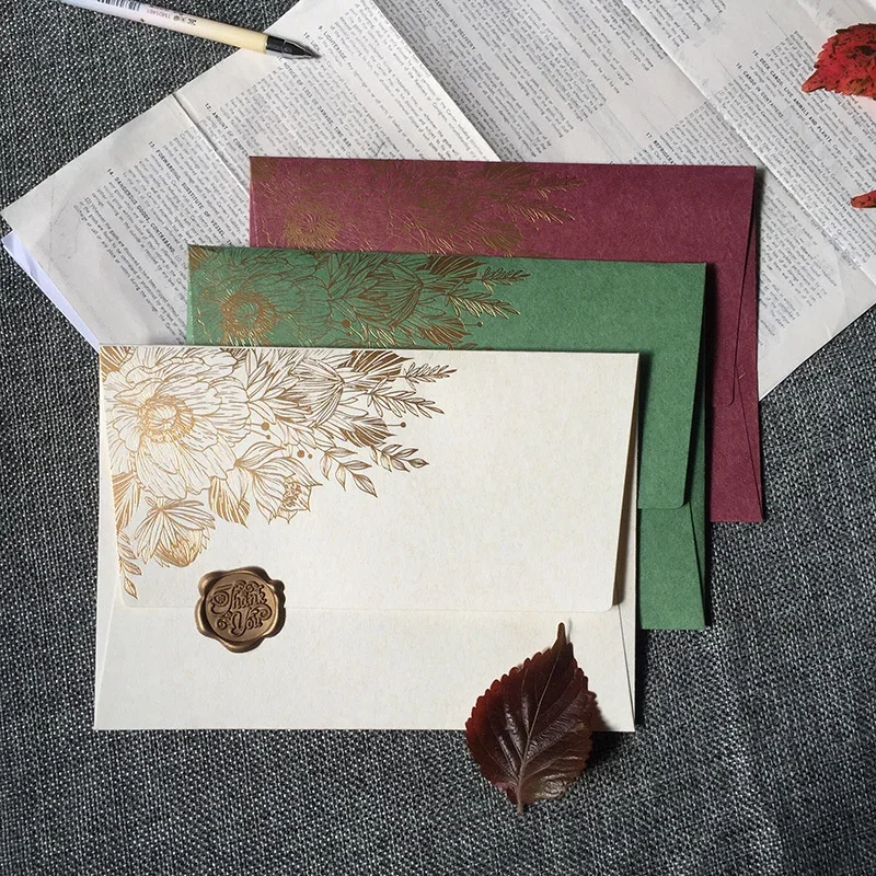 10pcs/packet High Grade Pearl Paper Envelopes Wedding Invitations European Bronzing Pattern Envelope Gift Envelope kraft paper envelopes mailing envelopes window envelopes mailing bags