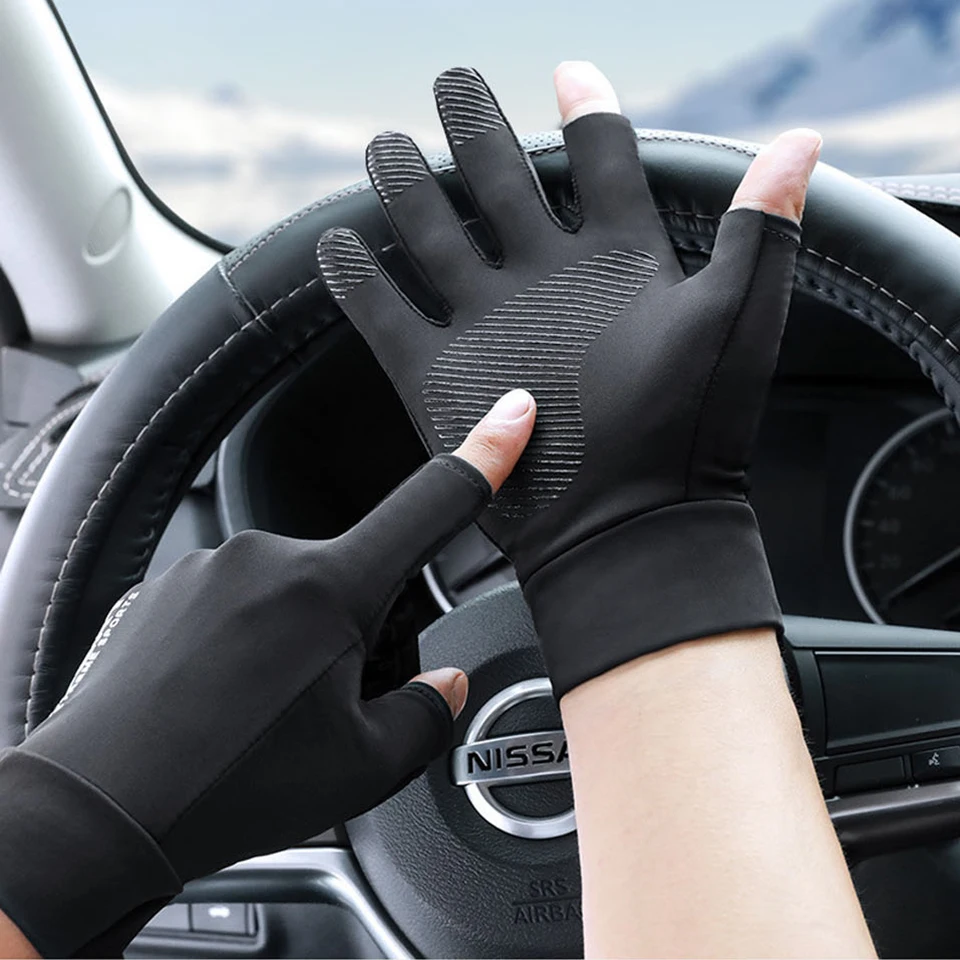 Fishing Gloves Sun Protection Breathable Anti-slip Anti-UV Sport Cycling Ice Silk Outdoor Running Men Women